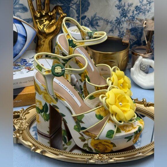 🆕 GIANNI BINI 🧿 NWOB Brook Floral Print Block Heel Platform Sandals, Sz US 6 - Picture 6 of 13